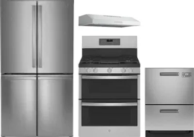 4 Piece Package Includes Refrigerator, Range, Hood And Dishwasher